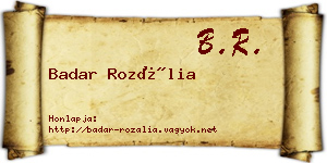 Badar Rozália névjegykártya