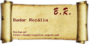 Badar Rozália névjegykártya